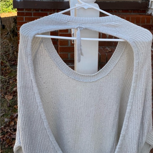 Express High Low Open Back Viscose/Cotton Sweater With Adjustable Tie Medium - Picture 12 of 16